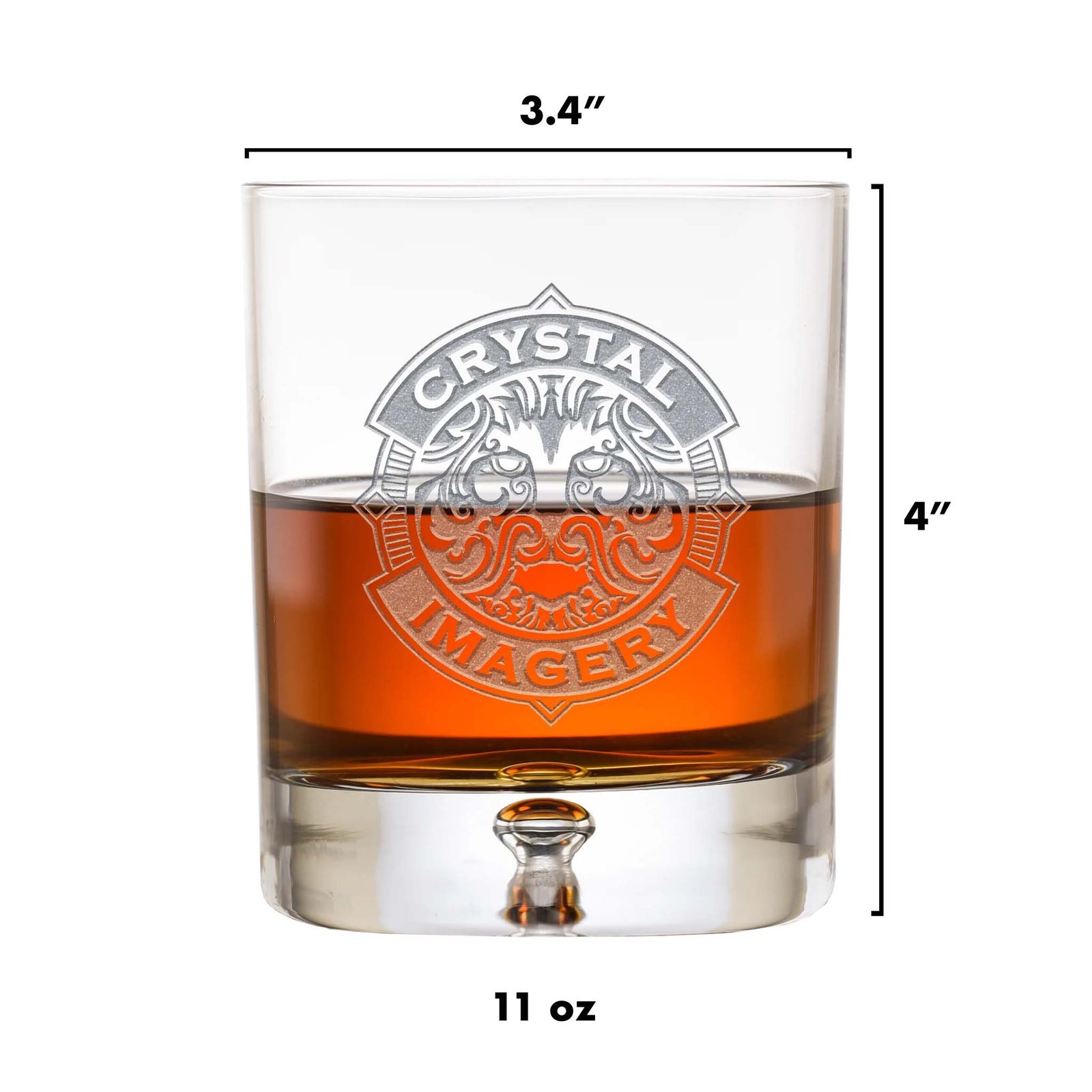 Fivetownsgift Engraved Family Crest Crystal Bourbon Glass Set – Set of 4 - Image 2