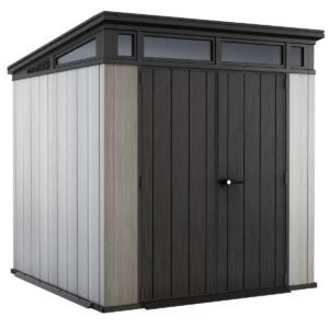 Keter 7’x 7′ Artisan Heavy Duty Plastic Pent Shed – Grey