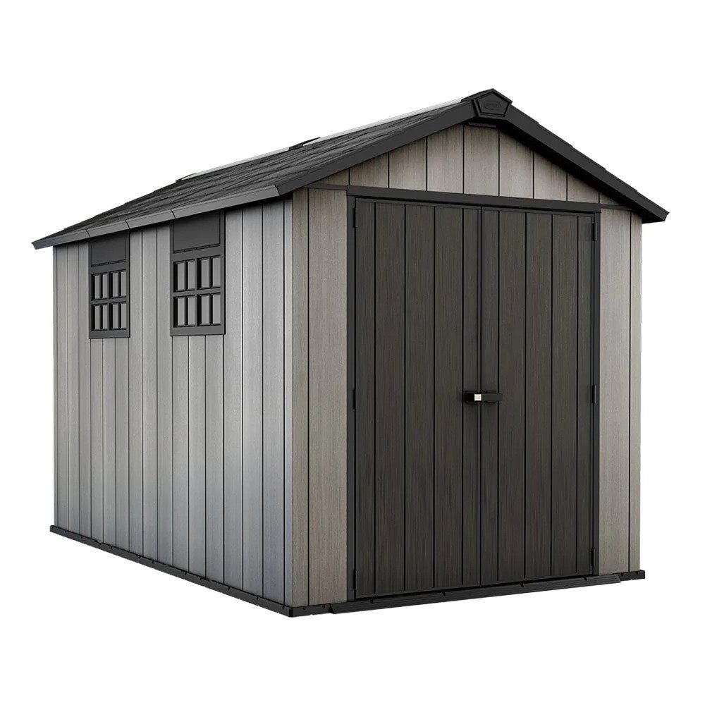 Keter 7.5′ x 11′ Oakland Heavy Duty Plastic Shed – Grey