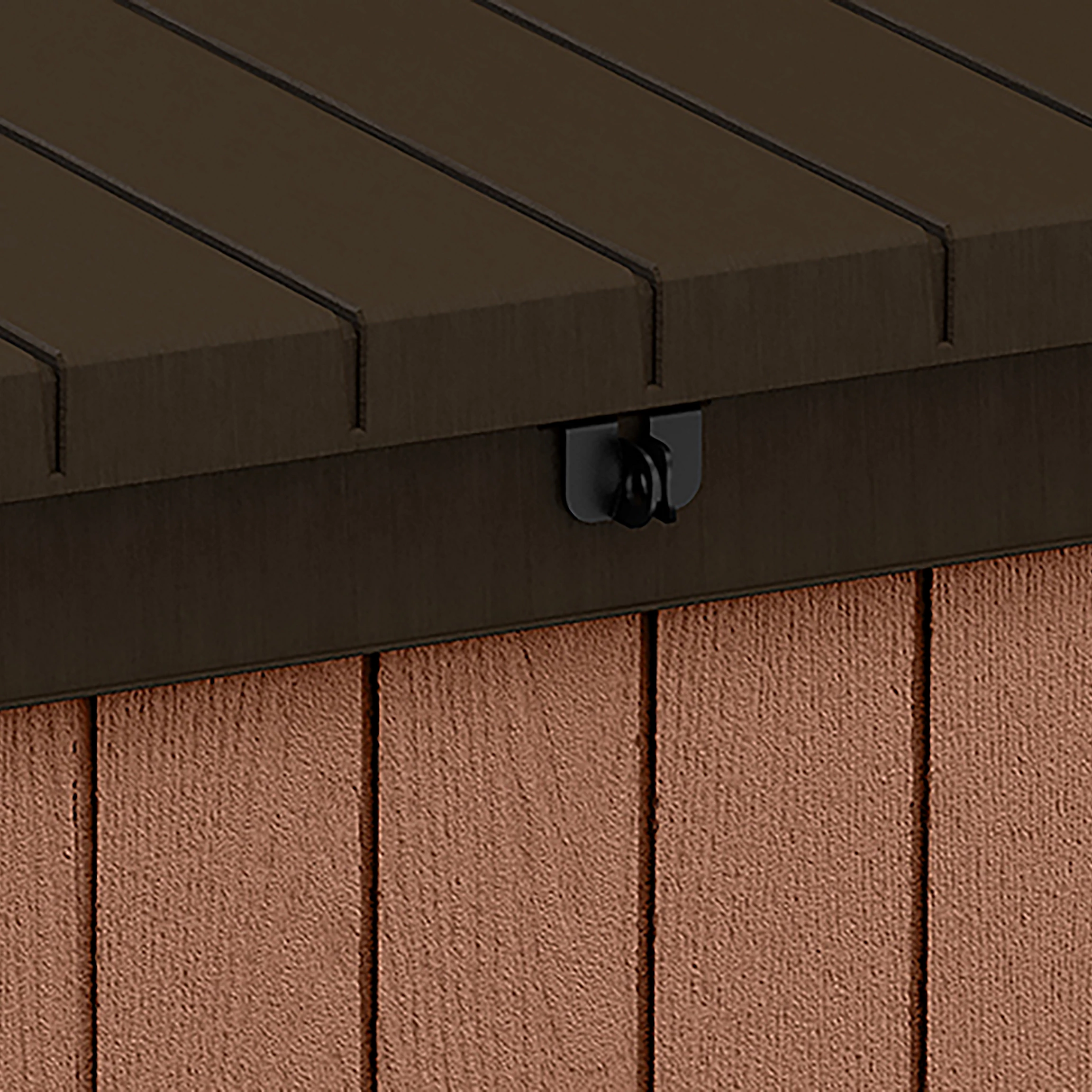 Keter Darwin Wood effect Composite 5x2 Garden storage bench box 570L - Image 6