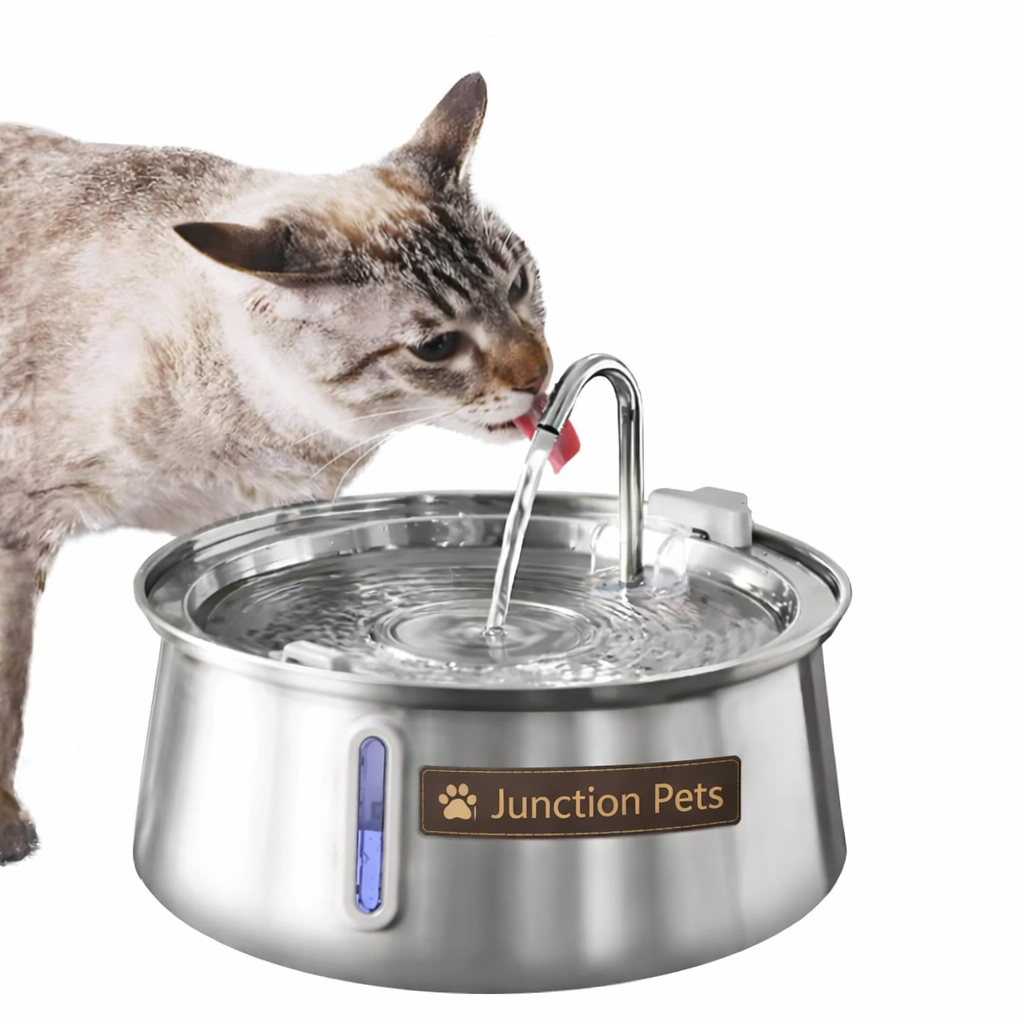 Junction Pets Automatic Pet Water Fountain – 2L Quiet Drinking Fountain with Triple Filtration for Cats & Dogs
