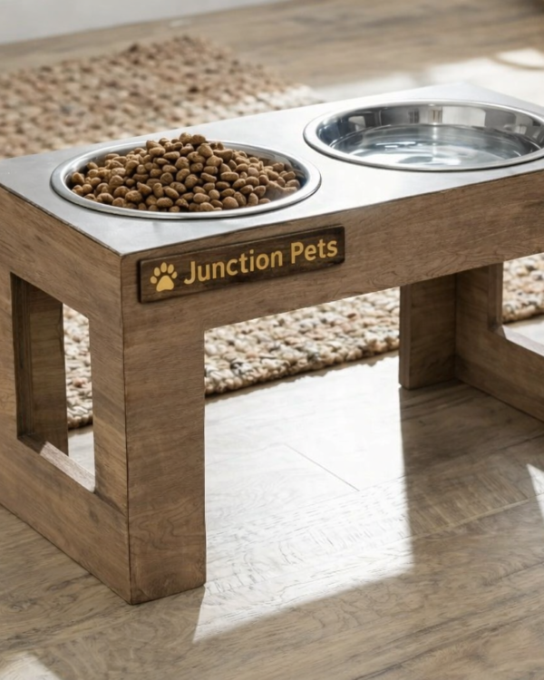 Junction Pets Elevated Pet Feeding Bowl – Stainless Steel Raised Food & Water Bowl for Cats and Dogs