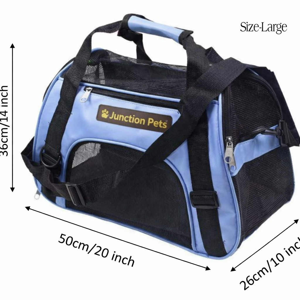 Junction Pets Foldable Pet Travel Carrier – Airline Approved Breathable Carrier for Cats & Small Dogs